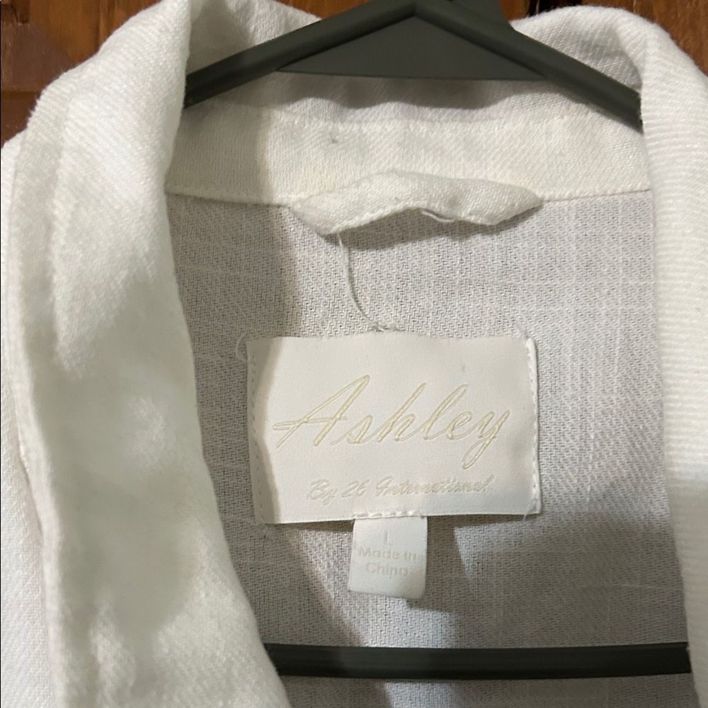 Ashley By 26 International Cream Button-Up Women Jacket size large Few stains. - Picture 5 of 14